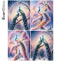 Ever shine Tier Diamant Malerei Pfau Bild von Strass Mosaik Baum DIY Stickerei Fantasie Wand dekorationen Wohnzimmer