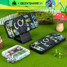 GeekShare LUOXIAOHEI Custodia per dock Custodia Shell per Nintendo Switch/OLED Joy Con Cover Scatola di carte da gioco Tappi per impugnatura per pollice