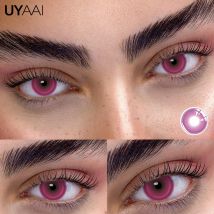 UYAAI Neue 1 Paar farbige Kontaktlinsen für Augen, Kontaktlinsen, modische Augenlinsen, jährliche mehrfarbige Linsen, Schönheits-Make-up