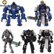 Bricklink MOC Spiel Mecha Brutalis Dreadnought Terminator Kapitän Black Templar Necron Krieger Roboter Sets Bausteine Spielzeug