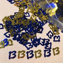 Bar Mitzvah Blue Nubmer 13 Confetti Boys Age 13th Birthday Party table decorations confettis