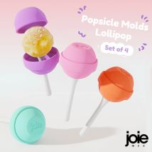 Joie Silikon-Eis am Stiel-Form, 4 Stück, wiederverwendbare Lutscher-Eis am Stiel-Formen für Kinder, Lebensmittelqualität, DIY, leicht zu lösende Eis-Pop-Machen, BPA-frei