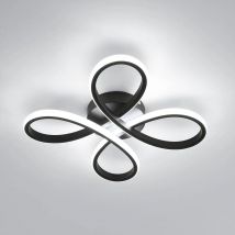 Modern LED Ceiling Light, 30W 3375LM Ceiling Lamp, Flower Ceiling Lighting for Hallway, Balcony, Bedroom, 6500K, Black