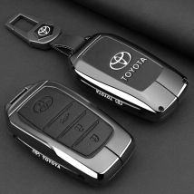 Skórzane etui na kluczyk samochodowy do Toyota C-HR Hilux Fortuner Land Cruiser 200 Camry Corolla Crown RAV4 2023 2024 2025 Akcesoria