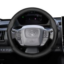 For Toyota 35-36.5cm Round Steering Wheel Cover Ultra-Thin Micro Fiber Leather Camry 86 Scion FR-S GT86 Prius bZ4X Corolla Levin