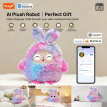 Peluche AI con voce intelligente e occhi LED, compagno interattivo prontoRicaricabile E-Pet apri la vita divertente con l'app Tuya-Multicolore