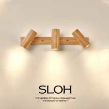 Wandleuchte mit Holzdekor, nordisch, drehbar, LED, moderne Leuchten für/Arbeitszimmer, Lesezimmer/Hotel, kreative Innenbeleuchtung (Glühbirne kostenlos).