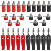 Terminali per pali di rilegatura Presa per spina a banana da 4 mm Placcata in oro rosso e nero Spine a banana femmina e maschio da 4 mm Terminale presa a banana