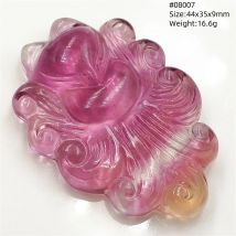 Natürliche blaue Fluorit-Quarz-Anhänger-Halskette, Fuchs, geschnitzt, grün, rot, bunter Fluorit, Regenbogen-Schmuck, Fuchs, seltene Frau, Männer, AAAAA
