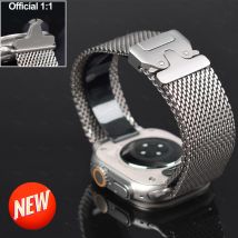 Cinturino ufficiale in titanio milanese per cinturini Apple Watch Ultra 3 2 cinturino da 49 mm serie 11 10 9 8 SE 6 5 Bracciale stile paracadute
