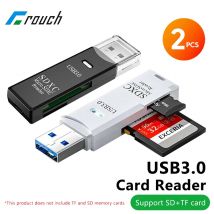 2PCS 2-in-1 Lettore di schede USB 3.0 Lettore di schede di memoria Micro SD TF Lettore di schede USB Flash Drive Adattatore per PC Laptop Accessori