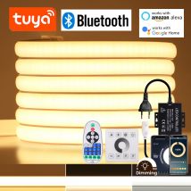 Tira de luces LED COB de 220V IP67, resistente al agua, 288LEDs/M, control remoto táctil de pared, WiFi, Bluetooth, cuerda de neón regulable, luz cálida/Natural/blanca