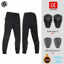 SFK Winter Motorcycle Riding Pants Men's Trousers Plus Fluff Warm Windproof Splash-proof Water With CE Protective Accessories
