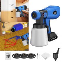 Akku-Farbspritzgerät, 1000 ml Zaun-Farbspritzgerät zum Lackieren von Decken, Zäunen, Wänden – 3 Sprühmuschen, verstellbarem Ventilknopf