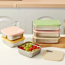 WORTHBUY Fridge Food Storage Box Stackable 304 Stainless Steel Food Container Sealed Frozen Fresh-keeping Box Kitchen Organizer