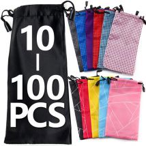 10-100PCS Borsa per occhiali da sole impermeabile in tessuto morbido portatile Custodia per polvere in microfibra Custodia per occhiali Borsa per il trasporto Custodia per occhiali Contenitore