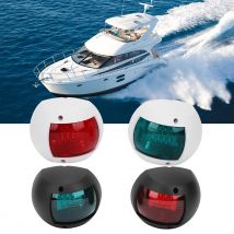 Boot Seiten licht Navigations licht Paar Lampe kugelförmig rot grün führte wasserdichtes Boot Navigations licht DC12V-24V 3w