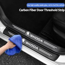 Carbon brazed door sill strip protective stickers for automotive interiors For New Skoda Fabia Superb Yeti Mk3 A4 A6 A7 2 3 A5