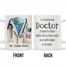 Doctor's Day Special – Keramiktasse mit individuellem Namen – 11oz Heiß-/Kaltgetränkebecher – BPA-freies Geschenk für Arzt/Krankenschwester