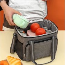 Borsa da pranzo termica portatile da 15 litri Scatola per alimenti Resistente impermeabile Dispositivo di raffreddamento per ufficio Scatola da pranzo Custodia isolata per ghiaccio Borsa da pranzo