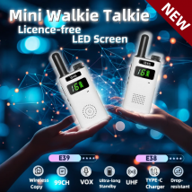 Nuovo Mini bianco libero licenza Walkie Talkie E38 passato CE PMR FRS Led Display comunicazione due vie Radio