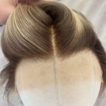 Natürlicher Haaransatz, Ombre-Braunwurzeln, blonde Balayage-Perücke für Frauen, synthetische HD-Lace-Front-Perücke, hitzebeständige Faser, realistische Perücke