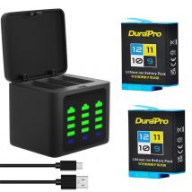 Batteria DuraPro per GoPro Hero 11 10 9 Bateria + Caricabatterie Per Go Pro Hero 12 GoPro hero11 hero10 Hero9 Accessori per fotocamere sportive