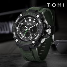 Tomi Herren multifunktion ale Sport uhr Dual Movement coole Mode Uhr Nacht glühen wasserdichte trend ige Student elektronische Uhr