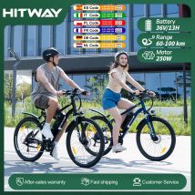 HITWAY Bici elettrica E Mountain Bike, Bicicletta elettrica da 27,5 pollici E-bike con batteria rimovibile 36V13Ah, 7 velocità
