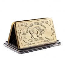 Gold Plated Bullion Buffalo Beauty Bar United States Of America 1 Troy Ounce Replica Gold Clad Buffalo Bar