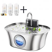 3.2L Recharge 5V USB Cat Water Fountain Automatic Sensor Stainless Steel Cat Dog Water Fountain Multiple Pet Drinking Bowls
