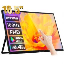 ZEUSLAP Monitor portatile touch screen da 18,5 pollici 100Hz 100% sRGB con supporto per schermo per telefono portatile Xbox PS4 PS5 Switch