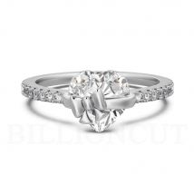 HEIßER 925 Sterling Silber Zarte Herz Fliege Design Süße Luxus Glänzende Ring Romantische Verlobungsring für Frauen Schmuck Geschenk