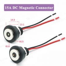 Conector magnético de 15A CC con línea, terminales de rosca impermeables CX, cable de alimentación de carga de 1,2 M, contactos magnéticos, enchufe macho hembra