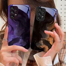 Geometrischer Farbverlauf für Samsung Galaxy S10 4G S20 11E 30 S21 21 22 S24 Fe Pro S23 S25 Ultra 5G S9 Gehärtetes Glas Handyhülle