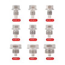 RASTP-New M12 M14*1.25/M12*1.75/M12 M14 M16 M18 M20 M24*1.5 Stainless Steel Magnetic Oil Drain Plug & Oil Drain Sump Nut QRF027