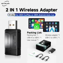 2025 HEYINCAR 2IN1 Wireless Adapter Wireless CarPaly Android Auto Box 2,4G & 5,8 GHz WiFi BT Auto Connect für kabelgebundene AA CP Autos