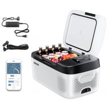 SucceBuy Frigorifero Portatile da 15L, Congelatore per Auto 12V/24V, Mini Frigo a Compressore per Camper, Viaggi, Campeggio e Attività all'Aperto