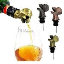 Creative Zinc Alloy Skull Pour Spouts  Vodka Sake Whiskey Wine Mouth Bar Family Halloween Bottle Ornament Gift