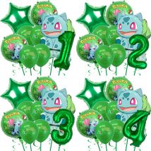 Motyw Pokemon Dekoracja urodzinowa Kreskówka Bulbasaur Zestaw balonów foliowych 32'' Zestaw balonów lateksowych Akcesoria Dostawa