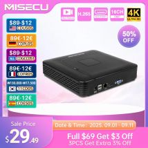 MISECU H.265+ Mini NVR 16CH 8MP 4K/5M/4M/3M/1080P Ausgang für IP-Sicherheitskamera-Kit Videorecorder Bewegungserkennung P2P Onvif