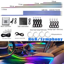 18-in-1-Symphony-RGB-Atmosphärenlampen-Kit, Teile verlängern die Leitung, 20/35/75/110 cm, Lichtleiste, Haupt-/Sub-Controller-Speicher, Lichtlautsprecher