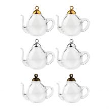 2 pezzi teiera in vetro trasparente che desiderano bottiglie collana con ciondolo orecchini con corda per capelli Acc per decorazioni per la casa Charms di compleanno festa di nozze