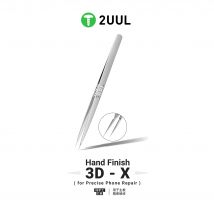 2UUL TW02 3D X Pinzette di precisione con finitura manuale Pinzette con punta antiscivolo ad alta tenacità per la riparazione della scheda madre del telefono cellulare