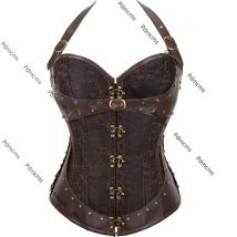 Neck punk mecha shapewear gothic retro court masquerade steel bone women corset Halloween 2025 new