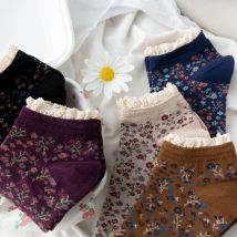 Neue lockige Spitze Baumwolle süße frische Retro kleine Blumen Prairie Chic schöne Prinzessin kurze Söckchen Mori Girl Stil