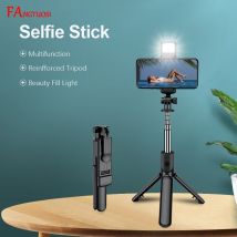 Fangtuosi Wireless Bluetooth Selfie Stick Handy halter versenkbares tragbares Mini-Stativ mit Füll licht Remote Shutter