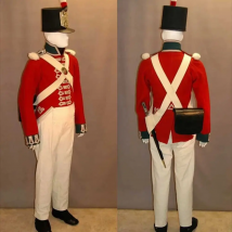 18th century Napoleonic Wars Costume British Royal Military Officer Soldier Army Uniform Regiment Costume Jacket Coat Suit