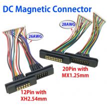 1set 2A 12Pin 20Pin DC Magnetische Pogo Pin Stecker Pogopin Männlich Weiblich Mit Kabel Federbelastete DC Steckdose mit klemmen