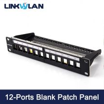 12ports blank patch panel-geeignet für cat.5e/cat.6 keystone module-10 "Zoll Rack Mount Inkl. Kabel Management Unterstützung Bar